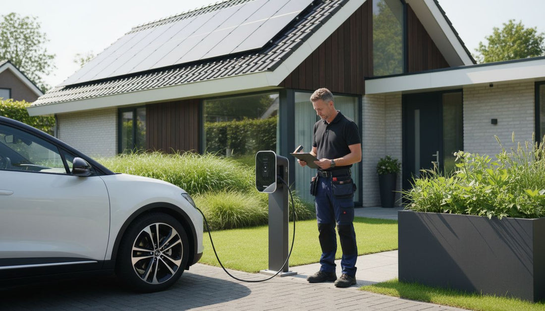 moderne thuislaadpaal installatie