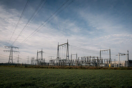 Het Nederlandse elektriciteitsnet met hoogspanningslijnen