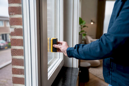 Energieadviseur brengt het raam in kaart tijdens de woningopname
