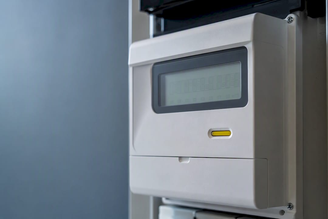Close-up van een kilowattuurmeter in de meterkast